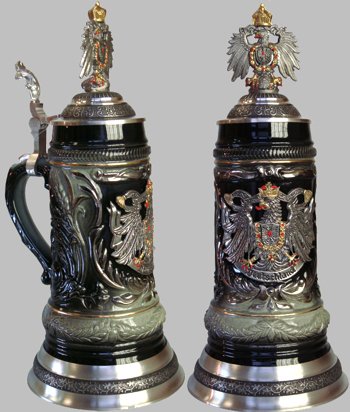 Оригинальная керамика из Германии - подарок мужчине, пивная кружка с гербовым немецким орлом