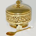 Прикольная сахарница с позолотой и стразами, подарок женщине 